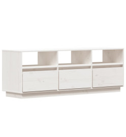 Meuble TV Blanc 140x37x50 cm Bois de pin massif