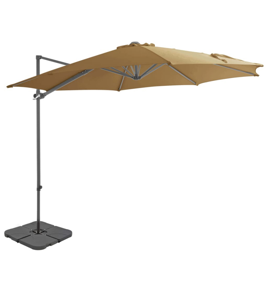 Parasol avec base portable Taupe