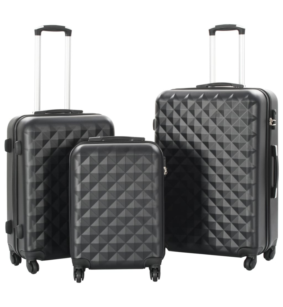 Valise rigide 3 pcs Noir ABS