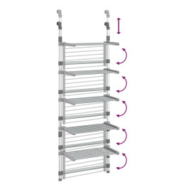 Séchoir à linge suspendu à 5 niveaux Aluminium