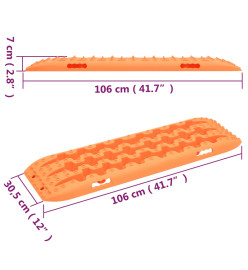 Planches de traction 2 pc Orange 106x30,5x7 cm Nylon