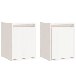 Armoires murales 2 pcs Blanc 30x30x40 cm Bois de pin massif