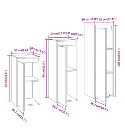 Meubles TV 3 pcs Blanc Bois massif de pin