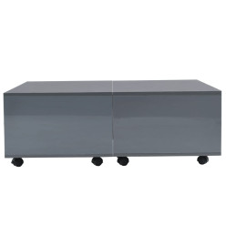 Table basse Gris brillant 100 x 100 x 35 cm