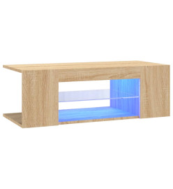 Meuble TV avec lumières LED chêne sonoma 90x39x30 cm