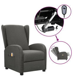 Fauteuil électrique de massage Gris foncé Tissu