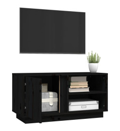 Meuble TV Noir 80x35x40,5 cm Bois de pin massif