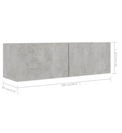 Ensemble de meubles TV 6 pcs Gris béton Aggloméré