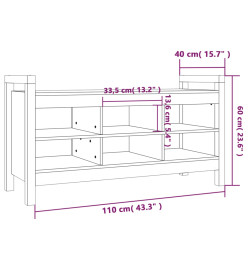 Banc d'entrée Gris 110x40x60 cm Bois de pin massif