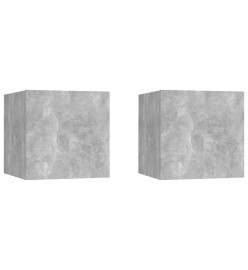 Meubles TV muraux 2 pcs Gris béton 30,5x30x30 cm