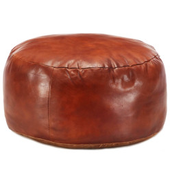 Pouf 60 x 30 cm Brun roux Cuir véritable de chèvre