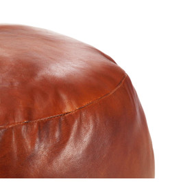 Pouf 60 x 30 cm Brun roux Cuir véritable de chèvre