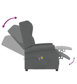 Fauteuil de massage électrique à oreilles gris foncé Tissu