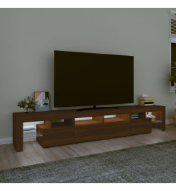 Meuble TV avec lumières LED Chêne marron 230x36,5x40 cm