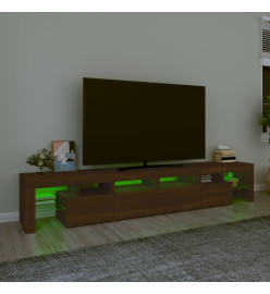 Meuble TV avec lumières LED Chêne marron 230x36,5x40 cm