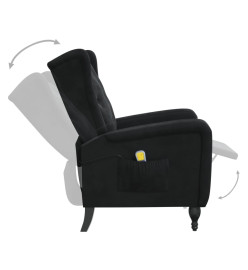 Fauteuil de massage inclinable noir velours