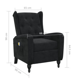 Fauteuil de massage inclinable noir velours