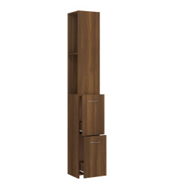 Armoire de bain chêne marron 25x26,5x170 cm bois d'ingénierie