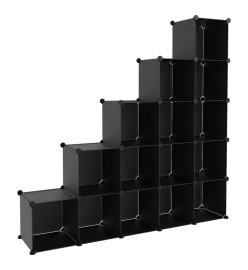 Cubes de rangement 15 pcs Noir PP