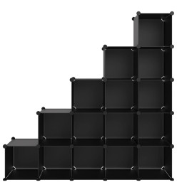 Cubes de rangement 15 pcs Noir PP