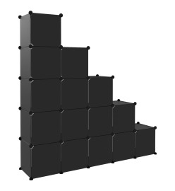 Cubes de rangement 15 pcs Noir PP