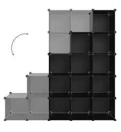 Cubes de rangement 15 pcs Noir PP