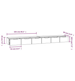 Armoires murales 2 pcs Blanc 102x30x20 cm Bois d'ingénierie