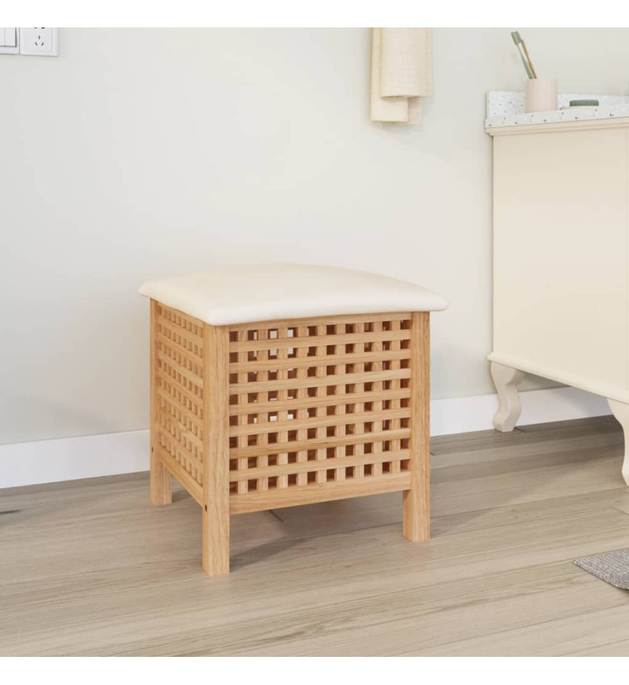 Tabouret de salle de bain 48x47,5x52 cm Bois massif de noyer