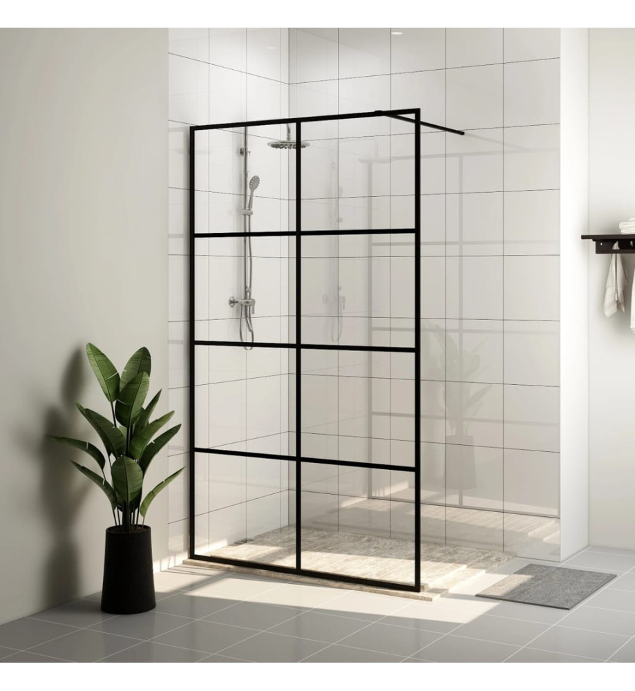 Paroi de douche avec verre ESG transparent 90x195 cm Noir