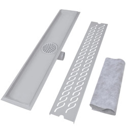 Drain de douche linéaire 2 pcs Vague 730x140mm Acier inoxydable