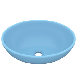 Lavabo ovale de luxe Bleu clair mat 40x33 cm Céramique