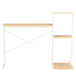 Bureau avec étagère Blanc et chêne 116x50x93 cm