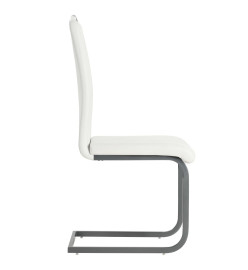 Chaises à manger cantilever lot de 6 blanc similicuir