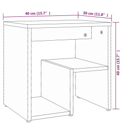 Table de chevet Chêne marron 40x30x40 cm Bois d'ingénierie