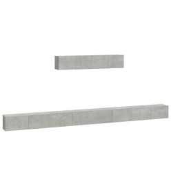 Ensemble de meubles TV 6 pcs Gris béton Bois d'ingénierie