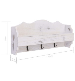 Porte-manteau mural Blanc 50x10x23 cm Bois