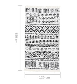 Tapis Noir et blanc 120x180 cm Coton