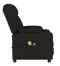 Fauteuil électrique de massage Noir Tissu