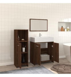 Ensemble de meubles de salle de bain 3 pcs Chêne marron