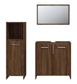 Ensemble de meubles de salle de bain 3 pcs Chêne marron