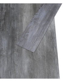 Planches de plancher PVC 5,02 m² 2 mm Autoadhésif Gris brillant