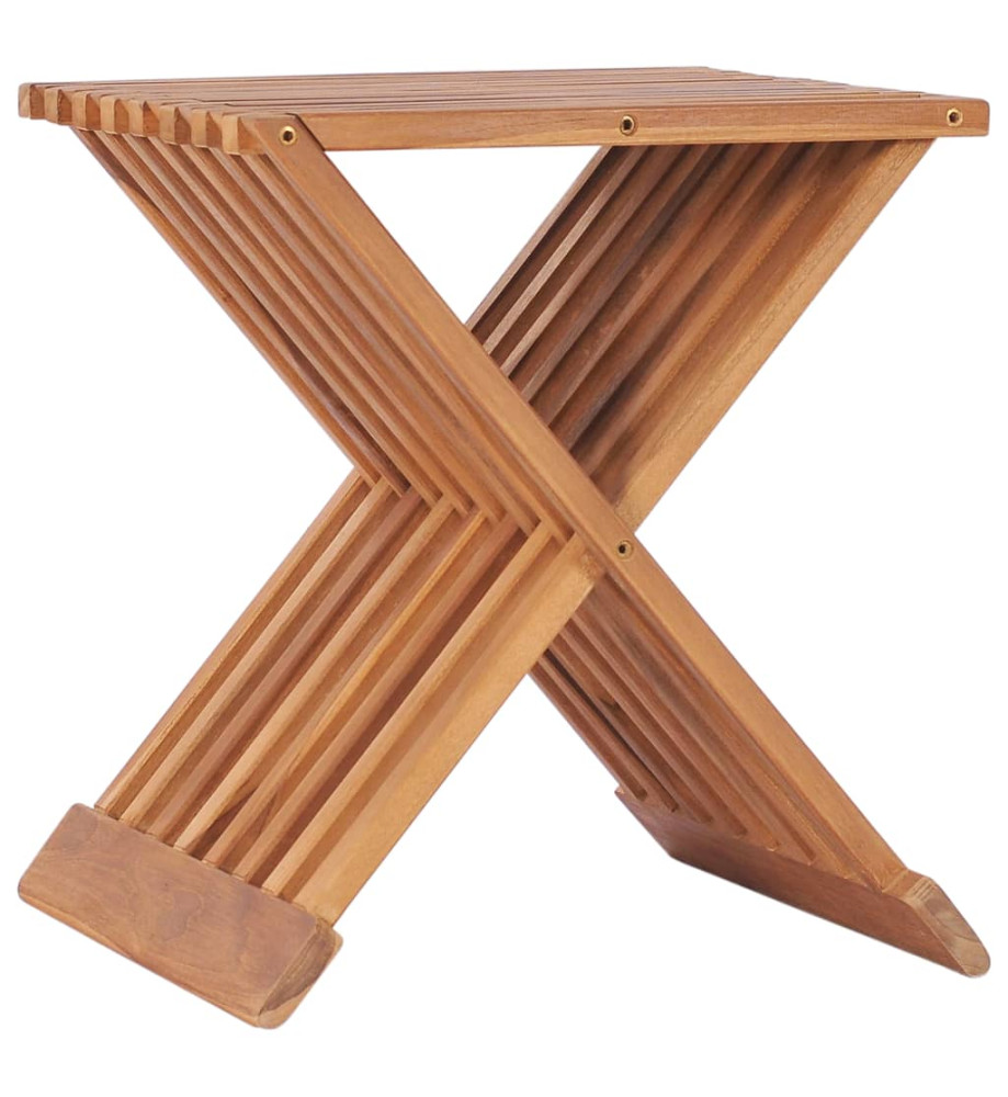 Tabouret pliable 40x32x45 cm Bois de teck solide