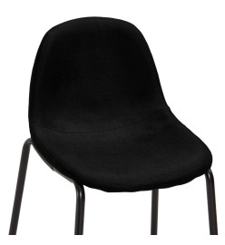 Chaises de bar lot de 4 noir tissu