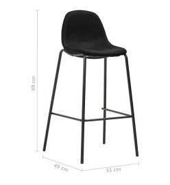 Chaises de bar lot de 4 noir tissu