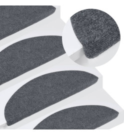 Tapis d'escalier auto-adhésifs 10 pcs gris 56x17x3 cm