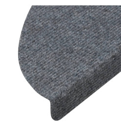 Tapis d'escalier auto-adhésifs 10 pcs gris 56x17x3 cm