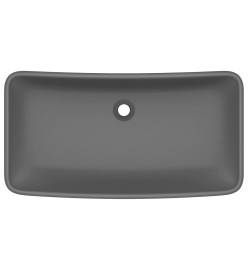 Lavabo de luxe rectangulaire Gris foncé mat 71x38 cm Céramique