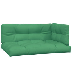 Coussins de palette 3 pcs vert tissu