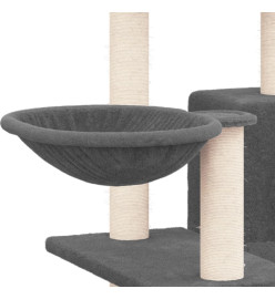 Arbre à chat avec griffoirs en sisal Gris foncé 82 cm