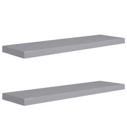 Étagères murales flottantes 2 pcs Gris 90x23,5x3,8 cm MDF